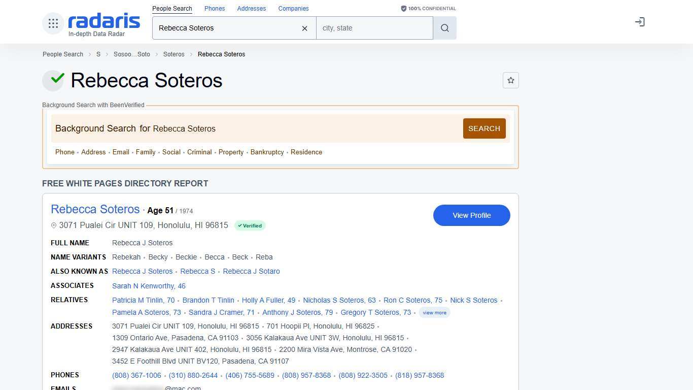 Rebecca Soteros - Age, Phone Number, Contact, Address Info, Public Records | Radaris